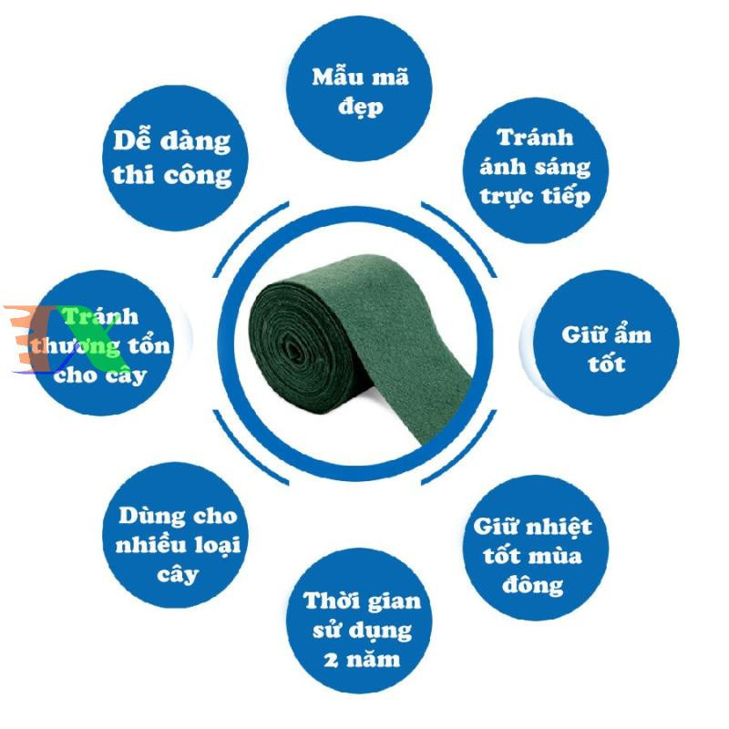 Vải Bọc Cây Giữ Ẩm Tháp Xanh VQC-1220 (Cuộn 15- 20m) - Vải Không Dệt Quấn Thân Cây Chống Nắng, Giữ Nước
