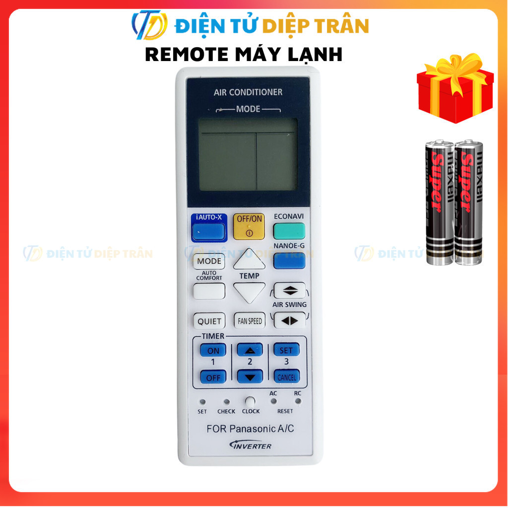 Điều khiển điều hòa Điều khiển điều hòa Panasonic Mã 11 Inverter, remote máy lạnh
