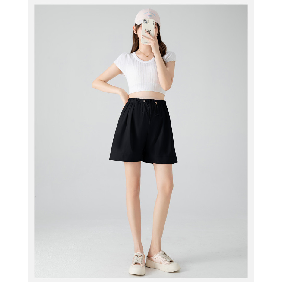 Quần Short Ice Silk Ống Rộng Cho Bà Bầu Mùa Hè