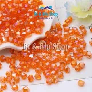 [3] 100 Viên Pha Lê Nón 3mm-4mm Màu Đỏ-Cam-Vàng-Da Ánh Cừ Đính Kết Trang Phục, Làm Phụ Kiện Thời Trang