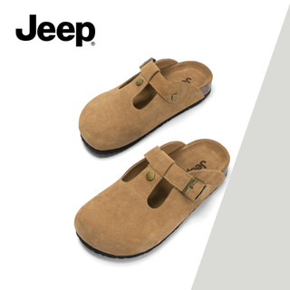JEEP Nữ Xuân Hè Bán Chạy Nửa Trượt Birkenstock Giày Thoáng Khí Đóng Mũi Dép Văn Phòng Slip-On Đa Năng Giày Thường Ngày