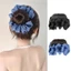 DUSKGLOW Bun Head Tóc Giả, Ruy Băng Nơ Tóc Bun Móng Vuốt Kẹp, Tổng Hợp Lông Tơ Đen Tóc Nữ