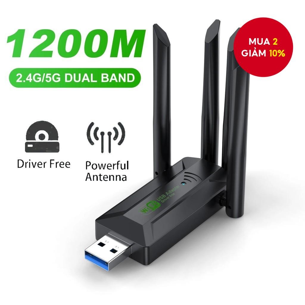 USB Wifi Adapter Driver Miễn Phí 1200Mbps Thẻ Mạng USB Không Dây Tầm Xa ...