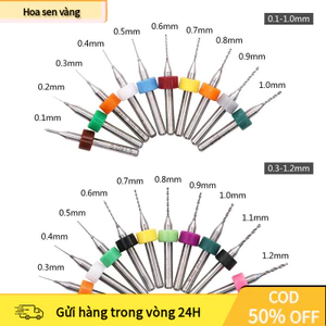 【24H】 10 Mũi Khoan Micro Mini Từ 0.1mm Đến 1.2mm – Khoan PCB, CNC, Kim Loại Nhẹ, Nhựa Mềm
