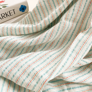 Ins Phong Cách Hàn Quốc Tươi Sợi Nhuộm Xanh Trắng Sọc Cotton Kết Cấu Vải Lanh Màu Ba Chiều Sợi Cotton Quần Áo Sơ Mi Vải
