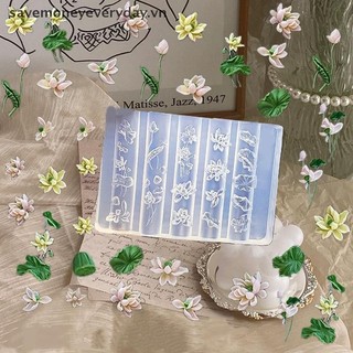 [savemoneyeveryday] Khuôn làm móng trong suốt bằng silicon Lotus 3D Lá sen Móng tay Khắc khuôn Mẫu DIY Trang trí móng tay nghệ thuật Dụng cụ thiết kế làm móng tay [vn]