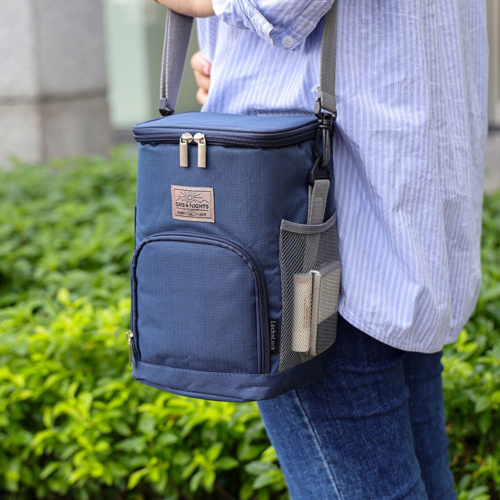 [LHC8039] Bộ hộp cơm giữ nhiệt Lock&Lock EASY CARRY 3 ngăn, kèm túi đeo được và bộ muỗng nĩa tiện dụng