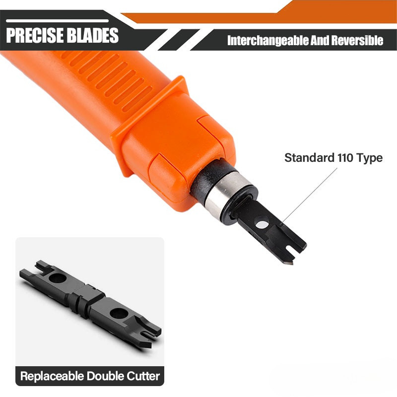 【COD】Tool Nhấn Cáp Mạng Ethernet Đôi Lưỡi, Dụng Cụ Chèn Dây Mạng, Thiết Bị Bấm Đầu RJ45 Chuyên Dụng