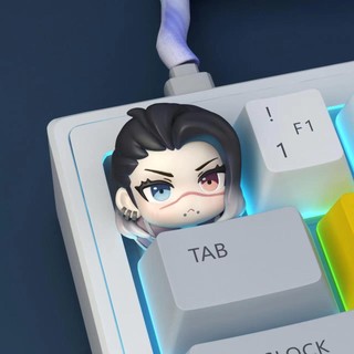FREESI Hình dễ thương Keycap, VALORANT Jett Sage Fade Clove Bàn phím cơ Keycap, Phim hoạt hình Exquist FPS Resin Stereo Keycap