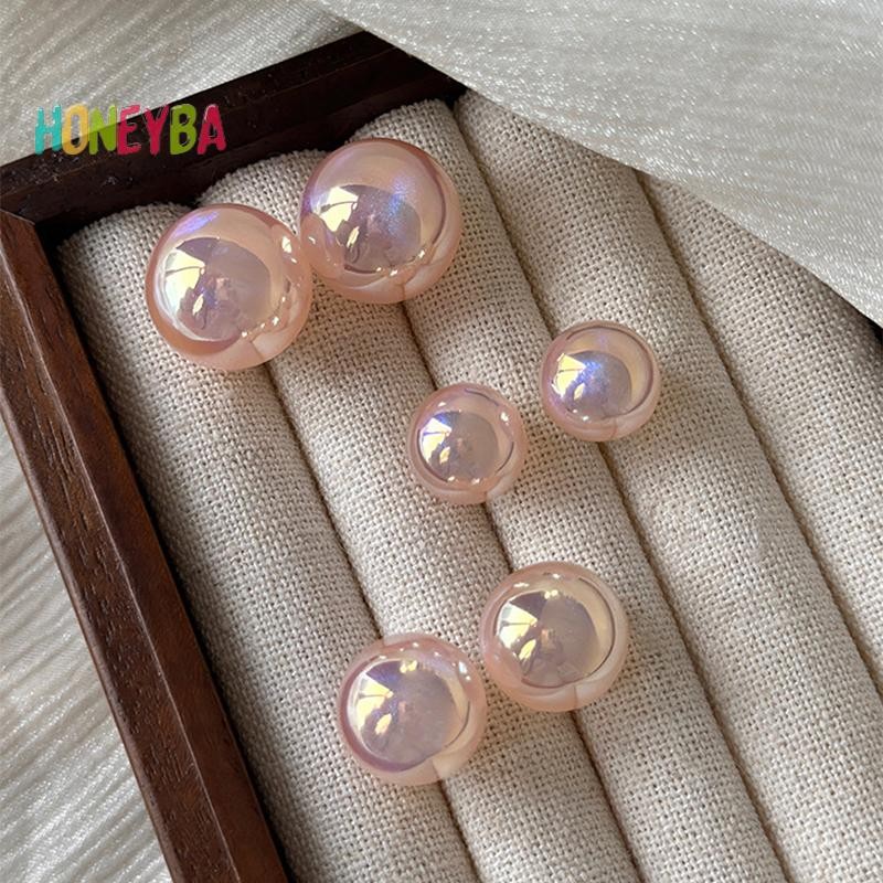 < Honeyba > Bông tai ngọc trai màu hồng thời trang dành cho người đẹp Phụ nữ Đơn giản sang trọng Ánh sáng Phụ kiện tai sang trọng Quà tặng trang sức dự tiệc thời trang
