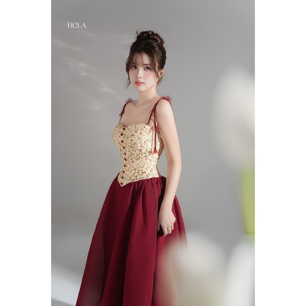 Đầm váy hoa đỏ-Claire Dress