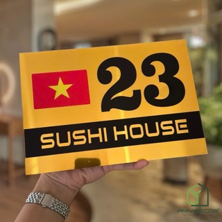 Biển số nhà chất liệu alu gương in uv
