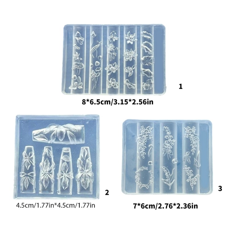 Mẫu chạm khắc silicon có thể tái sử dụng Wellb cho nghệ thuật làm móng 3D và đồ trang trí DIY