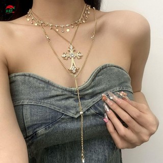 Mặt dây chuyền chéo vòng cổ xương đòn nhiều lớp, thích hợp mọi dịp