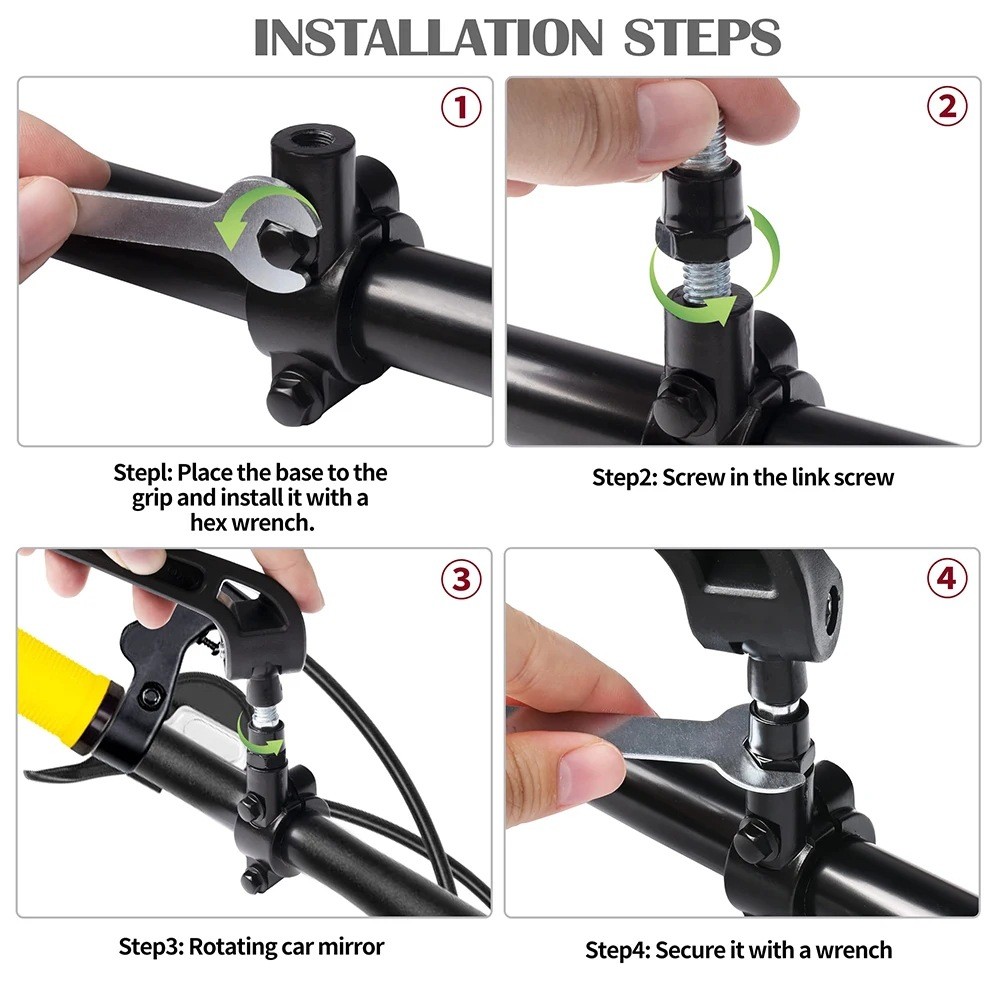 Gương xe máy điện - Vẻ ngoài đẹp trai Điều chỉnh 360 độ ，Bề mặt gương HD - thích hợp cho gương xe đạp(có bán lẻ bên trái và phải )