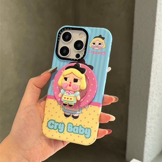 Màu sắc dễ thương phù hợp với điểm sóng nữ khóc cho bé khung từ tính Vỏ điện thoại di động thích hợp cho iPhone16 15 14 13 Pro max bảo vệ camera chống sốc chống rơi mặt sau cứng