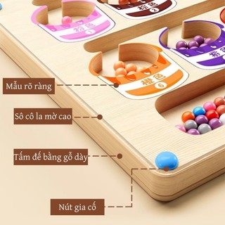 【BabyJoy】Bảng Mê Cung Montessori Bằng Gỗ Nam Châm,bảng mê cung chuyển hạt nam châm bang bút từ,Đồ chơi giáo dục sớm