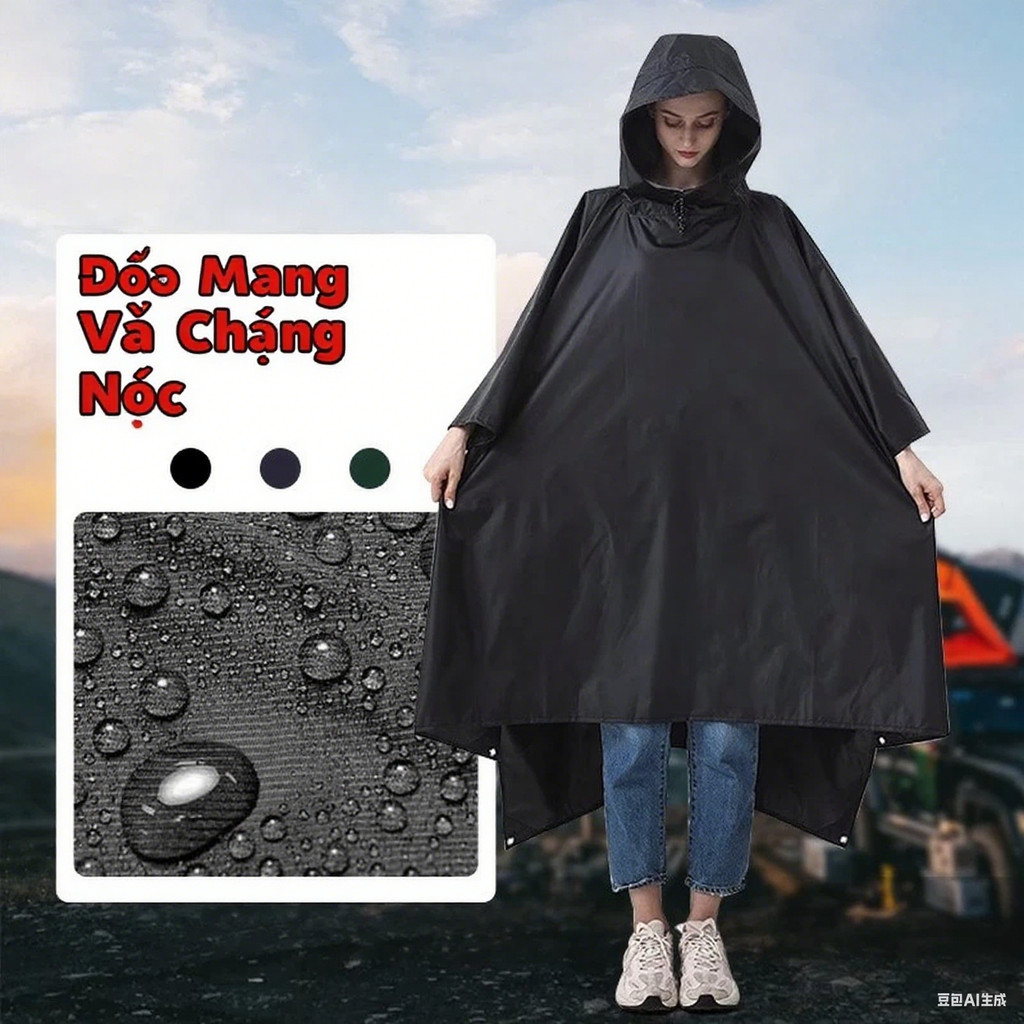 Áo mưa 3 trong 1 chống thấm cho người lớn, phù hợp đi xe đạp, câu cá, leo núi, đi bộ, dùng chung cho nam và nữ, đa năng.