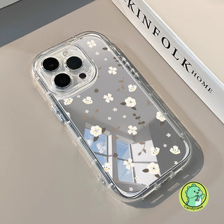 Ốp Điện Thoại Gương Túi Khí Cho Huawei Pura 80 70 P60 P50 P50E P40 P30 Ultra Lite Mate 70 60 50 50E 40 40E 30 30E 20 Pro Plus Vỏ Hoa Thanh Lịch Dễ Thương Vỏ Trong Suốt Chống Sốc
