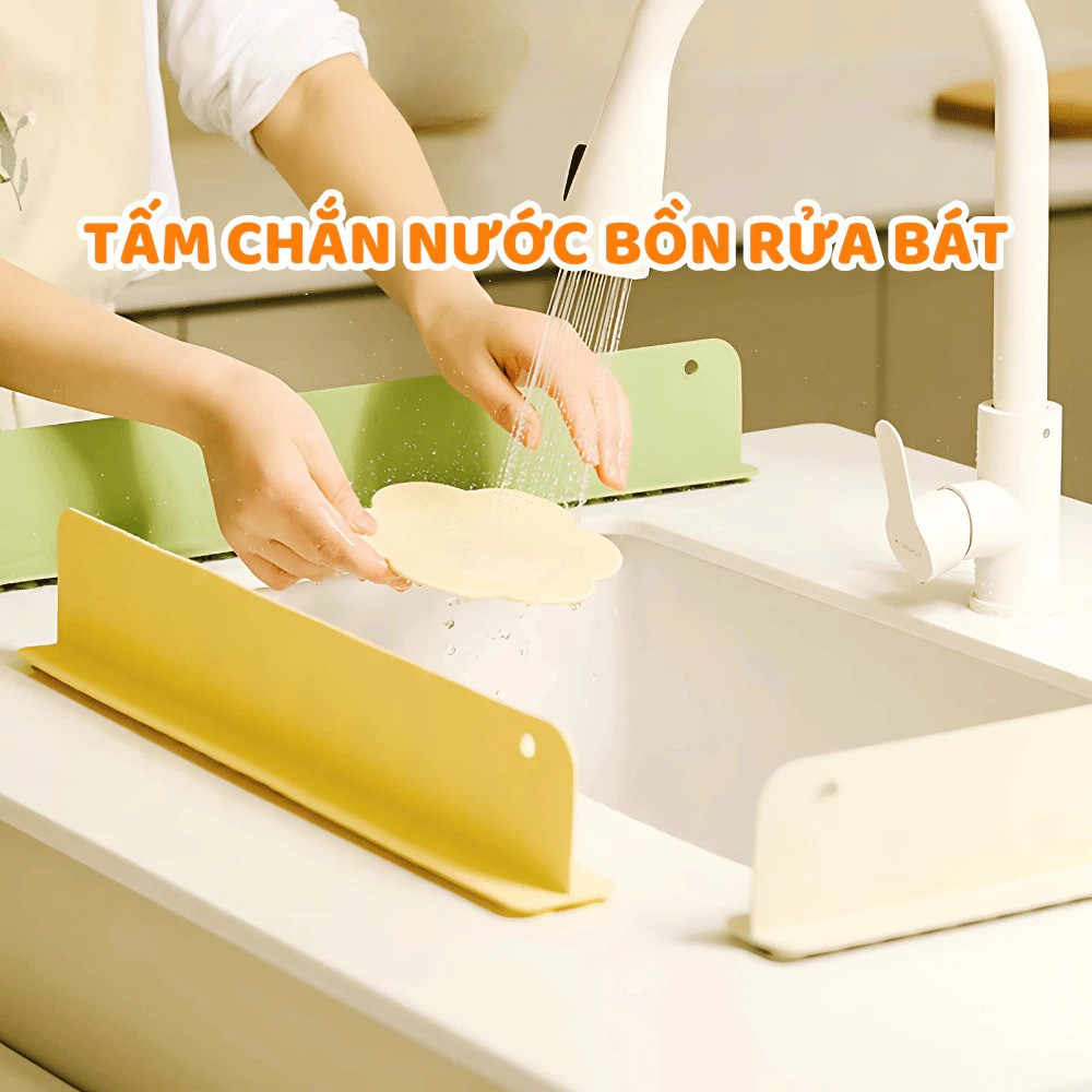 Tấm Chắn Nước Bồn Rửa Bát Silicon Hút Chân Không Chắn Nước Bồn Rửa Chén Ngăn Bắn Dầu Mỡ DT023
