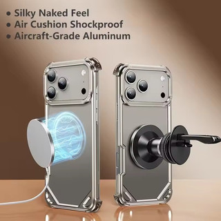 [JLK] Ốp Điện Thoại Không Khung Kim Loại Cho iPhone 17 Air / 17 16 15 Pro / Pro Max Ốp Điện Thoại Siêu Mỏng Đệm Không Khí Ốp Lưng Chống Sốc