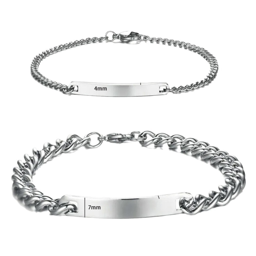 Vòng tay thép titan tự thiết kế - Khắc tên cá nhân hóa cho couple