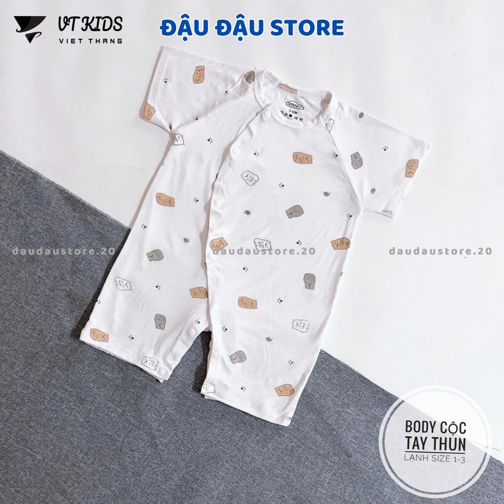 Set 2-3 Body Cộc Tay Trắng Thun Lạnh Cúc Bấm Vạt Chéo Sơ Sinh mềm mịn cho bé trai bé gái 3-9kg VT-BD02 Đậu Đậu Store