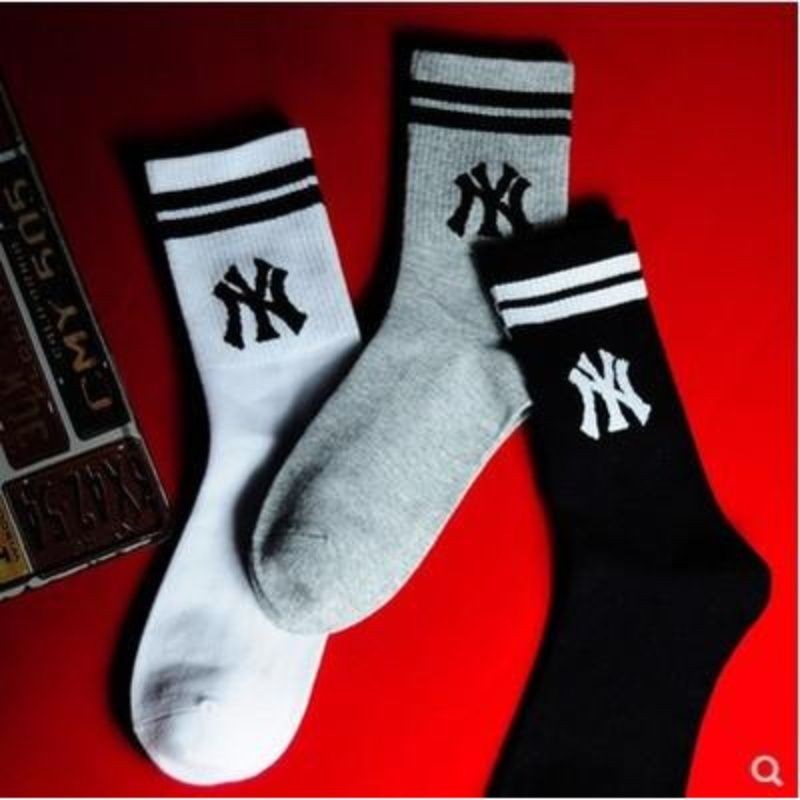 Tất thể thao cotton nguyên chất style NY, phù hợp cho yoga, thấm mồ hôi và thoáng khí, có thể cá nhân hóa và nhuộm màu
