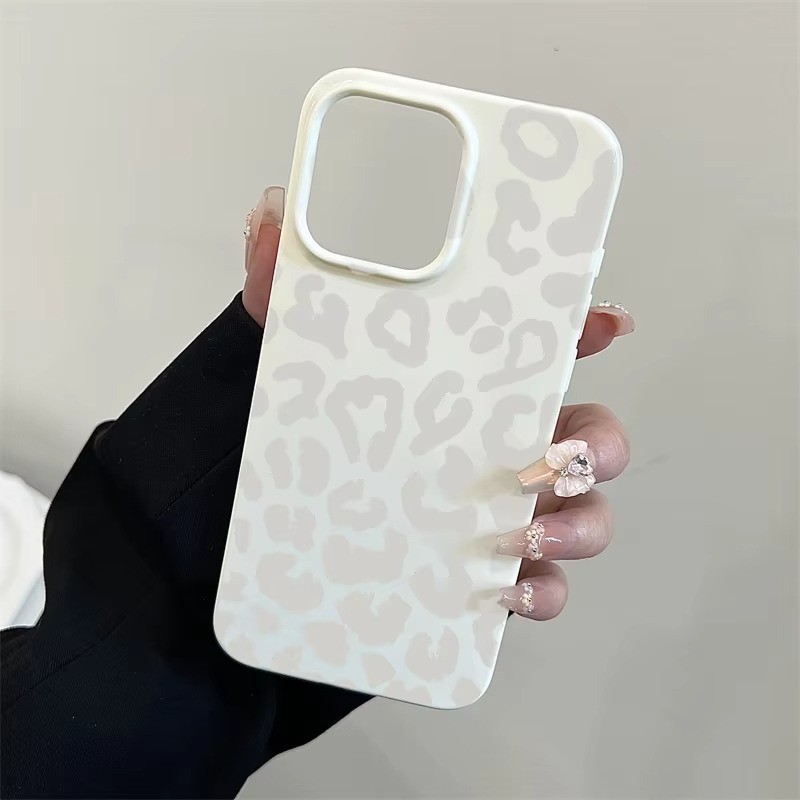 Ốp Điện Thoại In Hình Da Báo Xám-Trắng Cho iPhone 13 11 12 14 15 16 Pro Max 16E 14 15 Plus Mềm TPU Silicon Chống Sốc