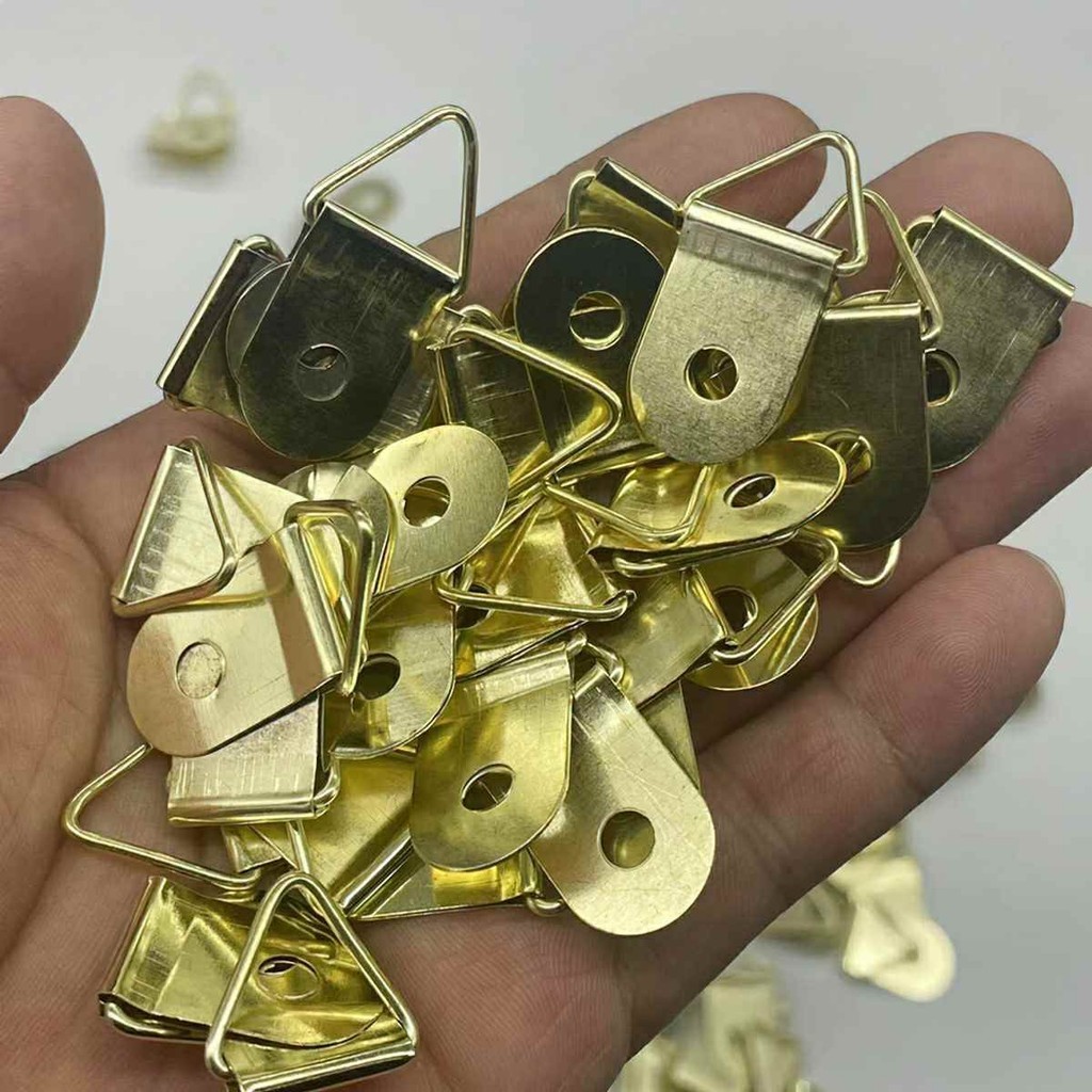Set 10 bộ ốc vít và móc treo tranh ảnh, khuy treo tranh, móc tam giác gắn tranh, phụkiện tranh treo tường+tặng vít-FE123