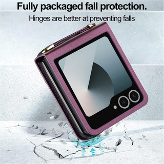 Ốp điện thoại mờ kinh doanh da cao cấp dành cho Samsung Galaxy Z Flip7 Flip4 Flip5 Flip6 Flip3 Card Holder