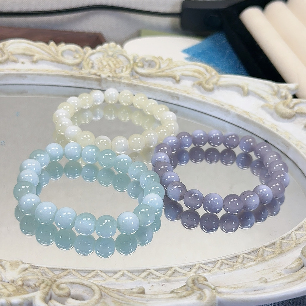 Thiết Kế Nắp Sữa Kem Màu Xanh Vòng Tay May Mắn Cho Nữ Cao Cấp Làm Trắng Da Phong Cách Vòng Tay