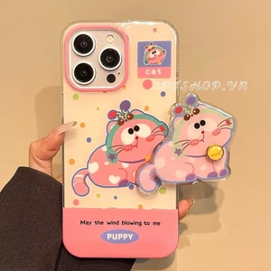 Ốp Điện Thoại Xoay Mèo Dễ Thương Cho iPhone 17 Pro Max 16 Plus 15 14 13 12 11 Vỏ Bảo Vệ Chống Sốc