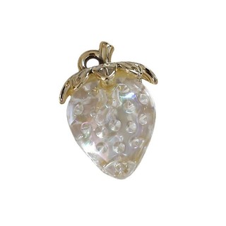 Dễ Thương Trắng Mờ Dâu Đỏ Anh Đào Trái Cây Mặt Dây Chuyền diy Handmade Trang Sức Bông Tai Chất Liệu