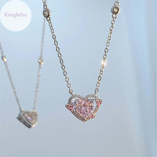K2nightfee Pha Lê Zircon Trái Tim Mặt Dây Chuyền Vòng Cổ Y2K Hồng Trái Tim Nữ Thời Trang Thanh Lịch Xương Đòn Dây Chuyền Nữ Trang Sức Quà Tặng VN