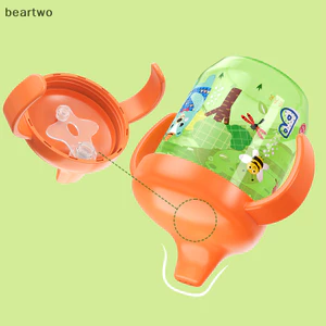 < Beartwo > Cốc uống nước học tập cho bé có tay cầm Chai nước chống rò rỉ lật Cốc mỏ vịt đẹp