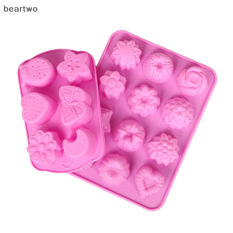< Beartwo > 3d Hoa Hồng Thạch Pudding Khuôn Fondant Chocolate Khuôn Silicon Trang Trí Bánh Kem Khay Sáp Tan Xà Phòng Đẹp
