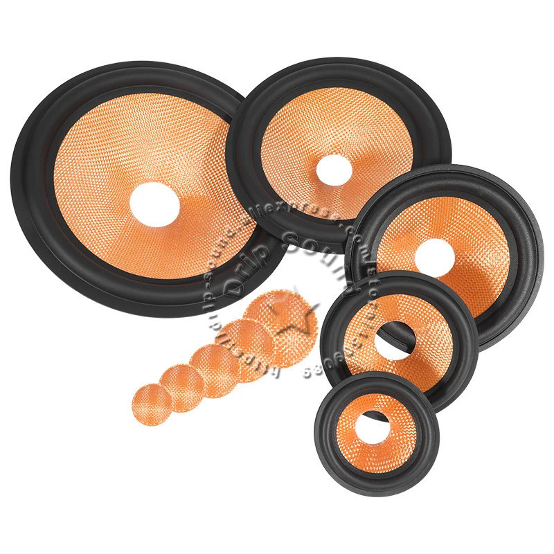 1 Chiếc 3 / 4 / 5 / 6.5 / 8 inch Loa Nón Giấy Lưu Vực Loa Trầm Vải Dệt Lưu Vực Trống Trumper Bass Sửa Chữa Phần 20 / 26 / 36mm Có Nắp Bụi