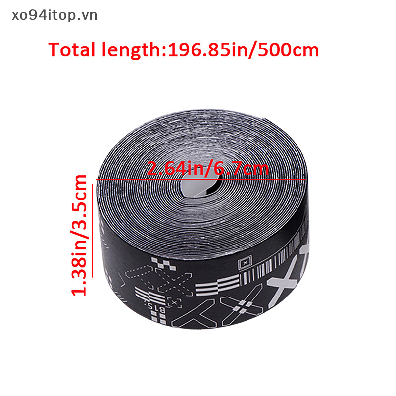 Xoitop 1 Cuộn 500CM Đen Trắng In Hình Tennis Vợt Mái Chèo Top Băng Bảo Vệ Dán Cho Bãi Biển Pickleball Thể Thao Vợt Một Phần VN