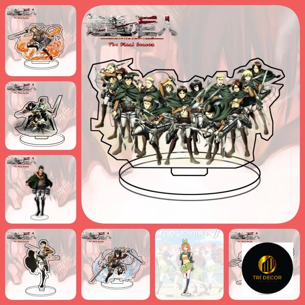 Mô hình Standee Hot Sale Anime Attack on Titan Charms Figures Acrylic luvx Phụ kiện trang trí để bàn góc học tập