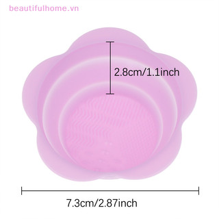 [Beautifulhome] Dụng cụ làm sạch cọ trang điểm bằng silicon Bát làm sạch phồng gấp Bàn chải phấn mắt Làm sạch thảm mềm Dụng cụ làm đẹp Hộp chà sàn [làm đẹp]