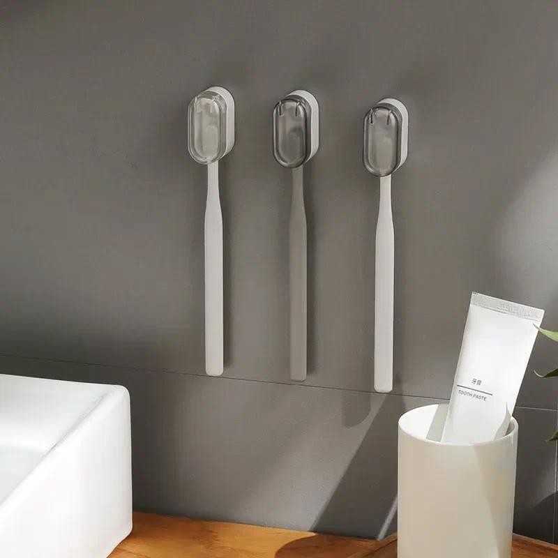 Giá đỡ bàn chải đánh răng Không bụi Sáng tạo thiết yếu cho gia đình Giá đỡ bàn chải đánh răng chống bụi Thiết kế sành điệu Tính năng treo tường
