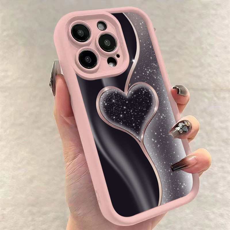 Dành Cho iPhone 11 14 15 12 13 Pro Max 8 7 Plus 12 13 Mini XR X XS Max SE2020 2022 Chảy Cát Tình Yêu Silicon Góc Mắt Chống Sốc Matte Bìa Mềm