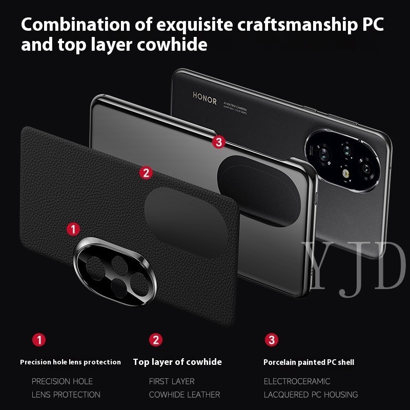 Ốp Lưng Cho Honor 200 Pro Da Sang Trọng Electroceramic PC Vỏ Điện Thoại Chống Sốc