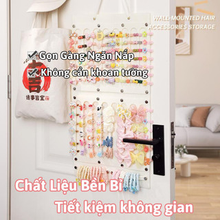 Giá treo Bunnies House gắn tường, túi lưu trữ phụ kiện gọn gàng, 2 màu trắng/hồng xinh xắn
