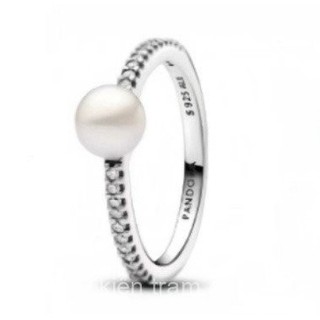 Hàng Hóa Tại Chỗ 925 Cấp Bất Bạc Nhẫn Với Ngọc Trai Đơn Giản Phong Cách Cổ Điển Đồ Trang Sức Cho Các Cặp Vợ Chồng 2024