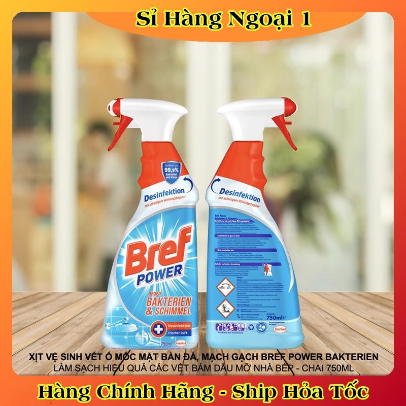 Chai Xịt Tẩy Nấm Mốc Diệt 99,9% Vi Khuẩn Bref Power 750ml - Hàng Nội địa Đức