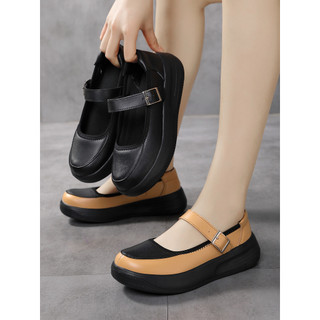Giày da Mary Jane Velcro Giày thể thao thông thường Giày đi bộ chống trượt cho nữ Còn hàng Miễn phí vận chuyển