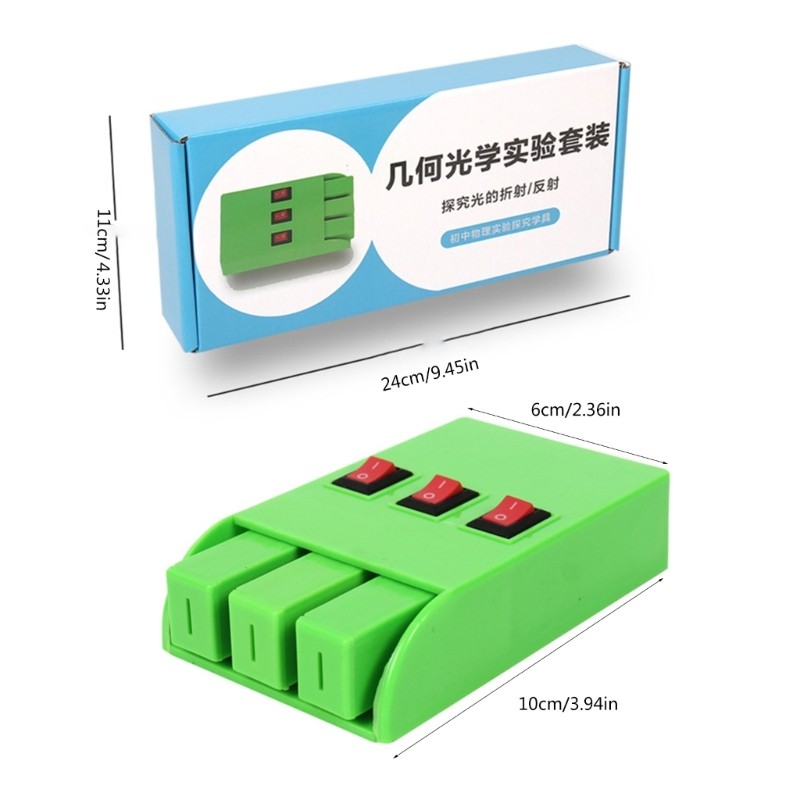 Boom 10 Chiếc Bộ Ống Kính Quang Học Vật Lý Để Giảng Dạy Tạo Quang Phổ Hình Chữ Nhật lõm Biconvex Ống Kính Hình Bán Nguyệt Tam Giác
