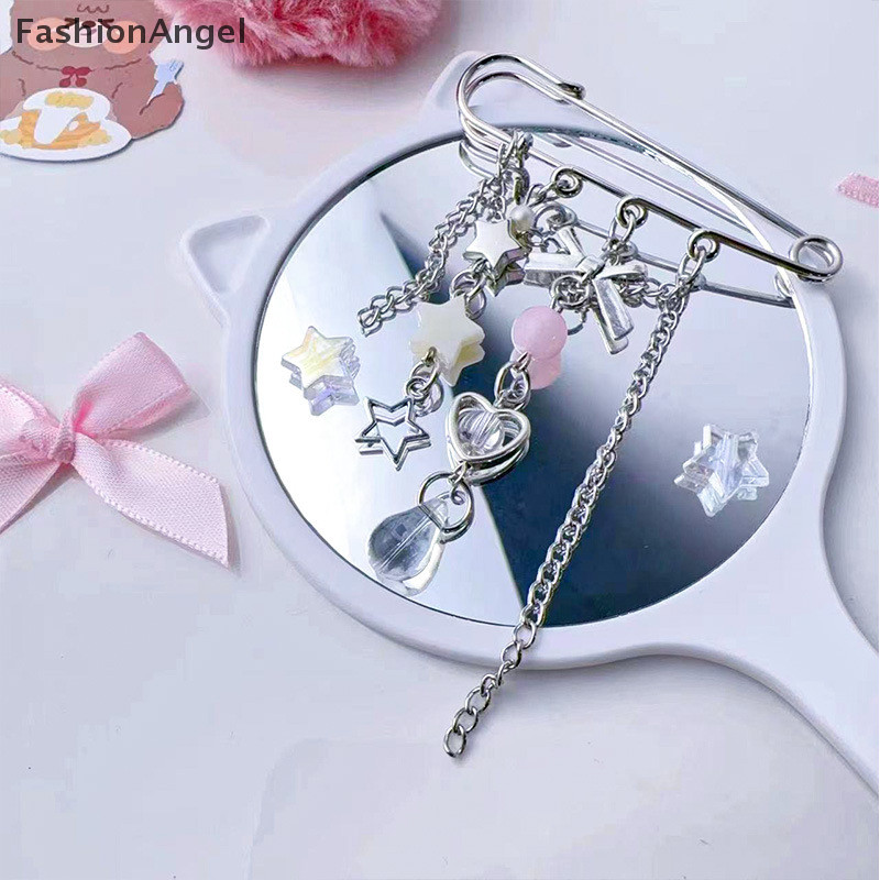FashionAngel 1 Túi Xách Vật Trang Trí Phụ Kiện Nhựa Độc Đáo Ngôi Sao Pin Mặt Dây Chuyền Đính Hạt Trâm Cài Túi Thời Trang Trang Trang Trí Dành Cho Nữ Bé Gái TH